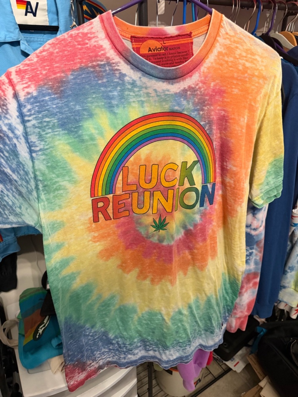 Aviator Nation 'Luck Reunion' Tie-Dye Tee - Rainbow